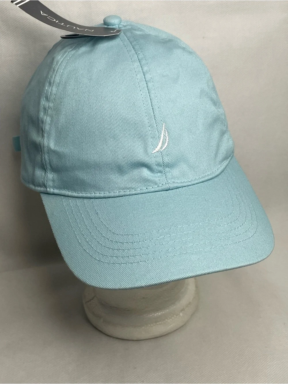 Nautica Classic Embroidered Logo J Class Dad Cap Baby Blue Adjustable Lined Hat